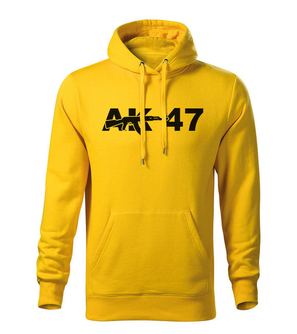 DRAGOWA AK-47 muški pulover s kapuljačom 320 g/m², žuti