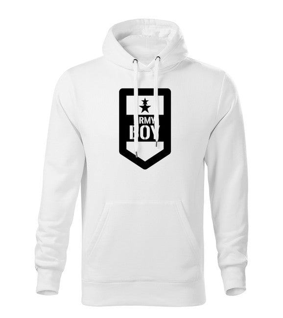 DRAGOWA army boy muški pulover s kapuljačom 320 g/m², bijeli