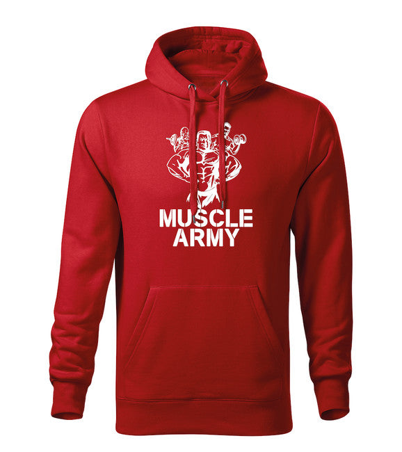 DRAGOWA muški muscle army team pulover s kapuljačom 320 g/m², crveni