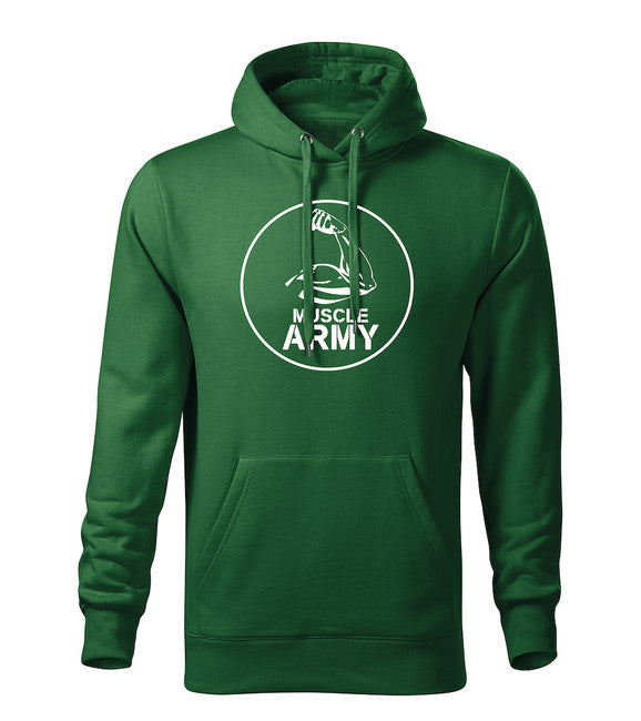 DRAGOWA muški muscle army pulover s kapuljačom biceps 320 g/m², zeleni