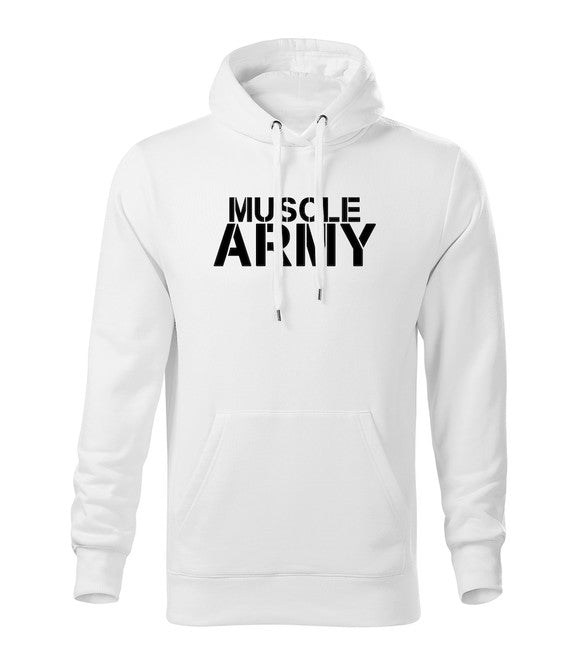 DRAGOWA muscle army muški pulover s kapuljačom 320 g/m², bijeli