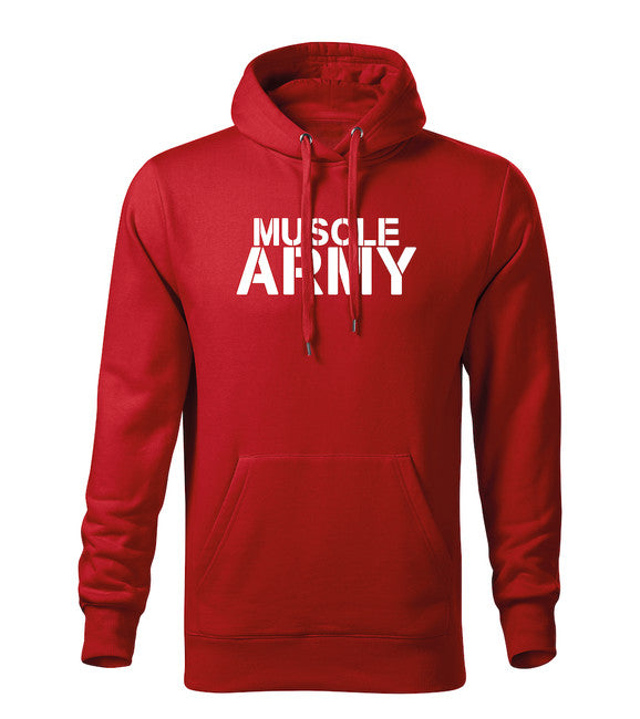 DRAGOWA muscle army muški pulover s kapuljačom 320 g/m², crveni