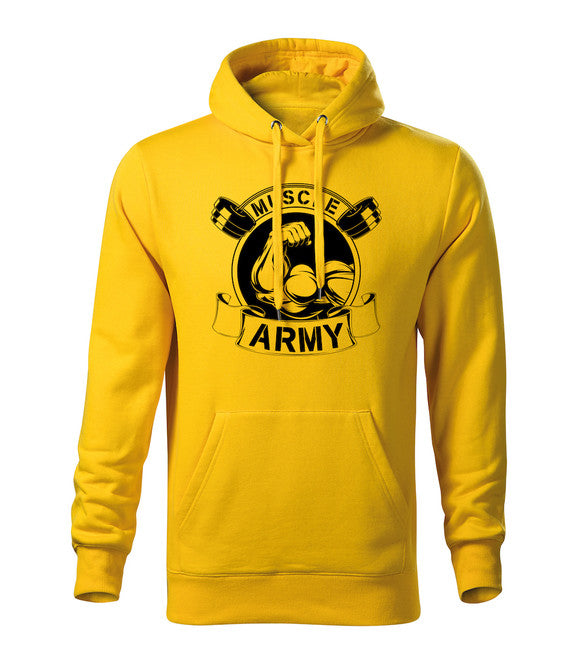DRAGOWA muscle army original muški pulover s kapuljačom 320 g/m², žuti
