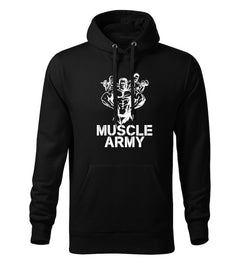 DRAGOWA muški muscle army team pulover s kapuljačom 320 g/m², crni