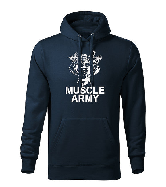 DRAGOWA muški muscle army team pulover s kapuljačom 320 g/m², tamnoplavi