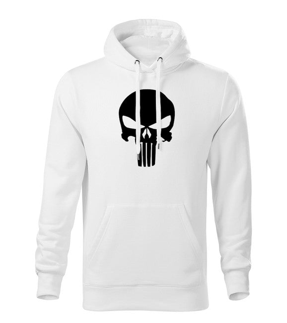 DRAGOWA punisher muški pulover s kapuljačom 320 g/m², bijeli