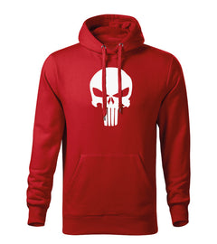DRAGOWA punisher muški pulover s kapuljačom 320 g/m², crveni