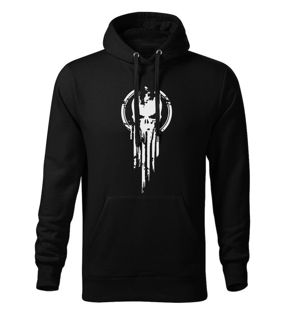 DRAGOWA skull muški pulover s kapuljačom 320 g/m², crni