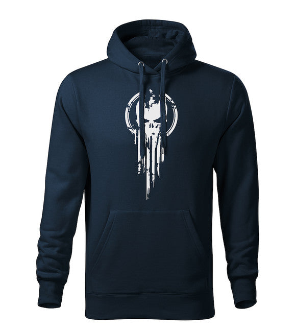 DRAGOWA muški skull pulover s kapuljačom 320 g/m², tamnoplavi