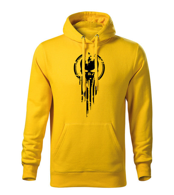 DRAGOWA muški skull pulover s kapuljačom 320 g/m², žuti