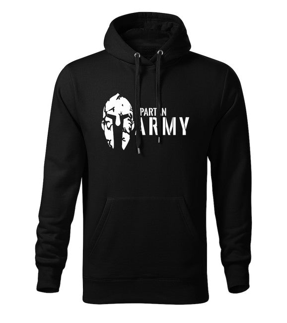 DRAGOWA Spartan Army muški pulover s kapuljačom 320 g/m², crni
