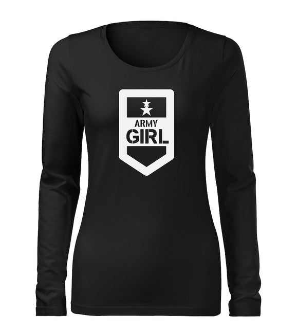 DRAGOWA Slim majica ženska s dugim rukavom, army girl