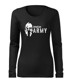 DRAGOWA Slim ženska spartan army majica s dugim rukavom 160 g/m², crna