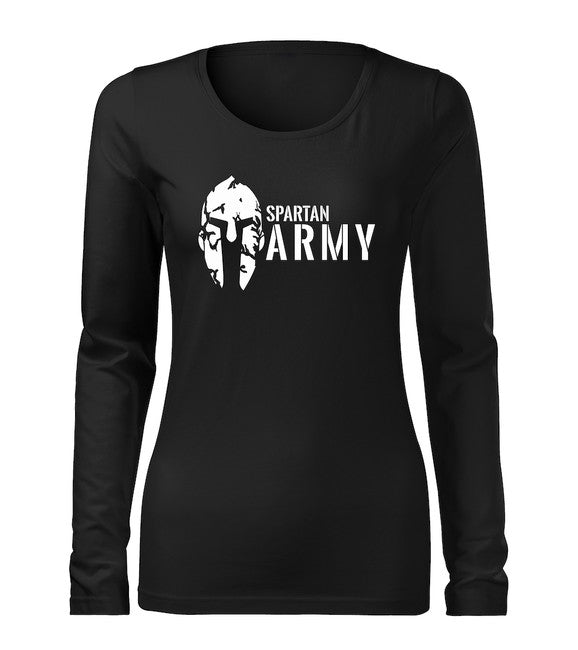 DRAGOWA Slim ženska spartan army majica s dugim rukavom 160 g/m², crna