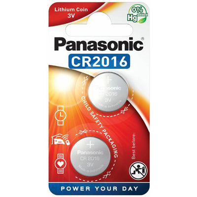 Panasonic CR 2016 gumbasta litijska baterija, 2 kom