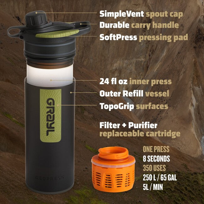 GRAYL Geopress Purifier filtracijska boca 710 ml, Black Camo