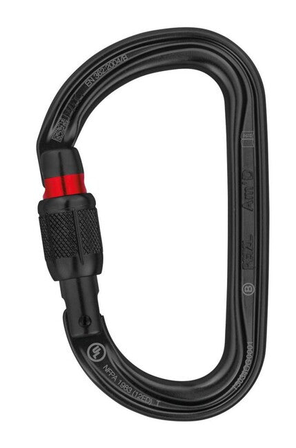 Petzl AMD karabiner s vijčanom zaštitom Screw Lock, crn
