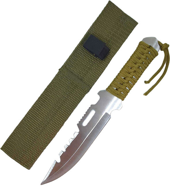 O&T Fiksni nož paracord, zeleni, srebrni