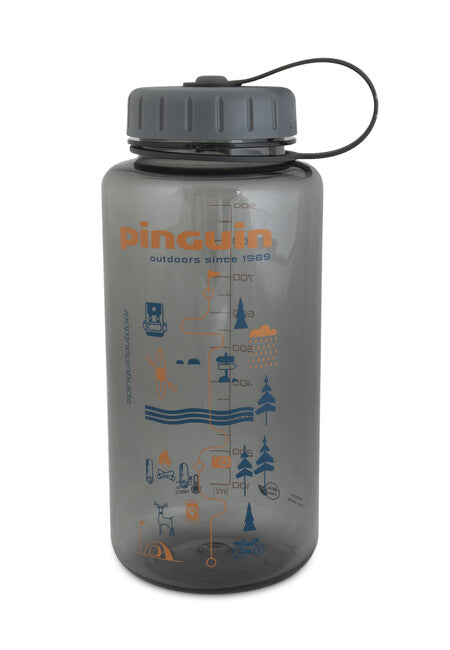 Pinguin Tritan Fat Bottle 1.0L boca 2020, siva