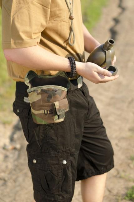 Mil-Tec US čuturica 1l s ALU zdjelom, woodland