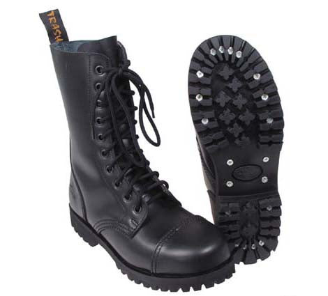 Pure Trash kanadske čizme s 10 rupica, crne