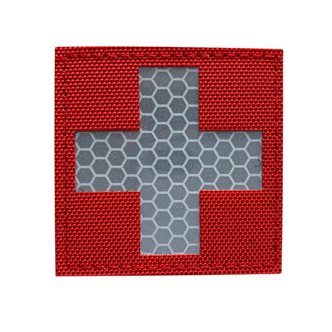 WARAGOD Reflective Fabric Cross Medic našivak Patch, Red and White