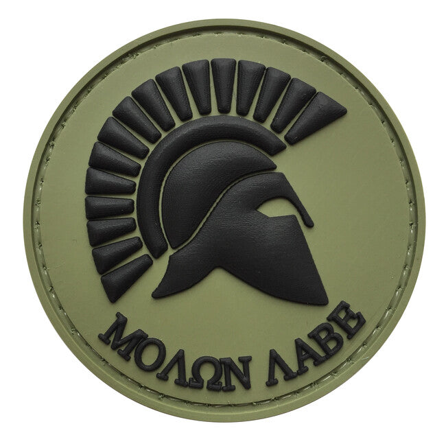 WARAGOD Round Molon Labe našivak PVC Patch, OD Green and Black