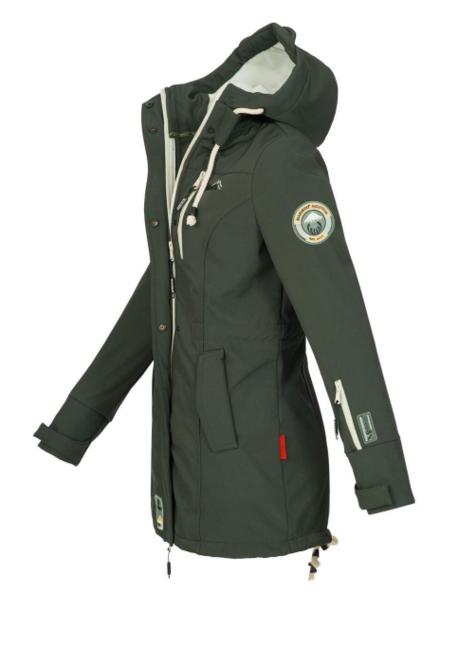 Marikoo ZIMTZICKE ženska softshell jakna zimska s kapuljačom, zelena