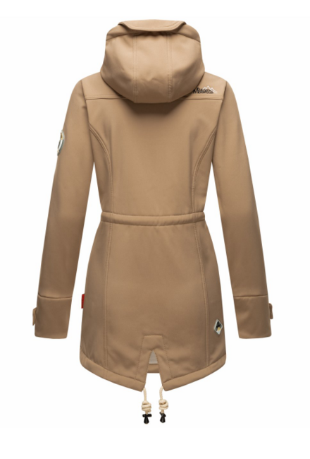 Marikoo ZIMTZICKE ženska softshell jakna zimska s kapuljačom, Taupe grey