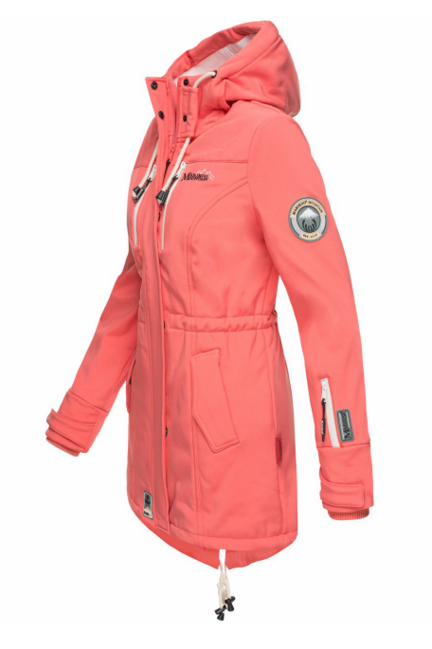 Marikoo ZIMTZICKE ženska softshell jakna zimska s kapuljačom, Coral