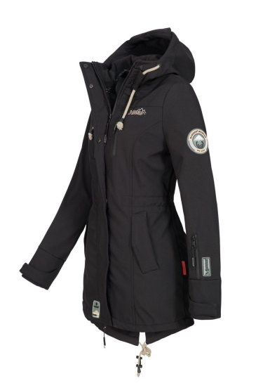 Marikoo ZIMTZICKE ženska softshell jakna zimska s kapuljačom, crna