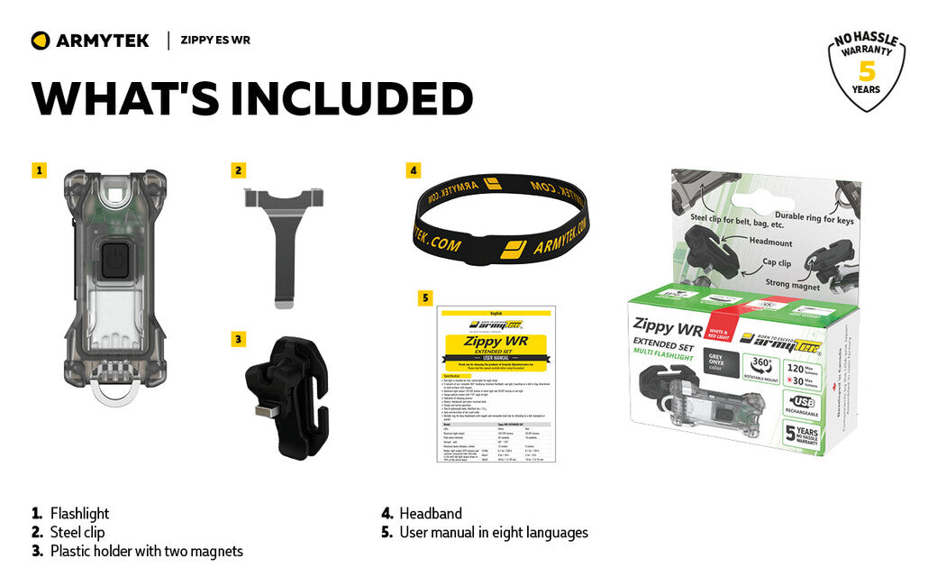 ArmyTek Zippy WR ES prijenosna svjetiljka set, crvena