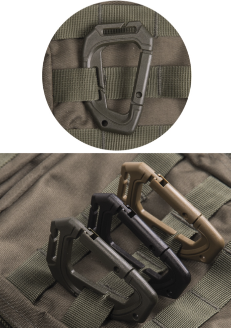 Mil-Tec MOLLE karabiner plastični taktički, maslinasto zeleni 2 kom
