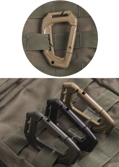 Mil-Tec MOLLE karabiner plastični taktički Coyote, 2 kom