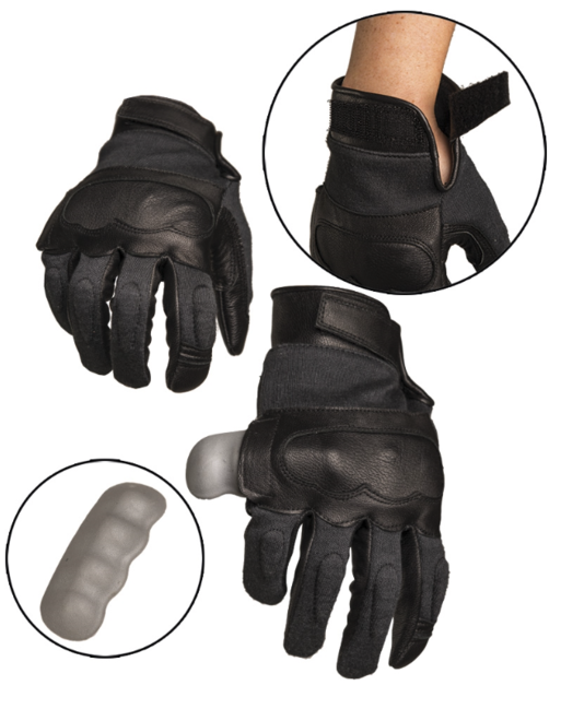 Mil-Tec rukavice taktičke kožne/kevlar, crne
