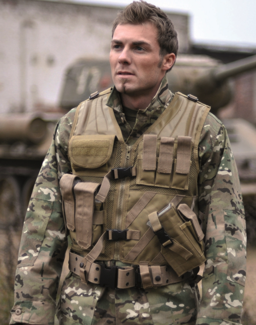 Mil-Tec USMC prsluk taktički s remenom, coyote