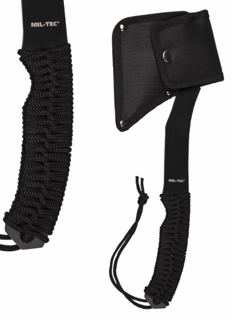 Mil-Tec Tactical paracord sjekira, crna, 36 cm