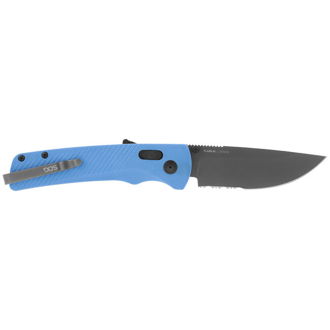 SOG FLASH AT sklopivi nož Partially Serrated, CIVIC CYAN