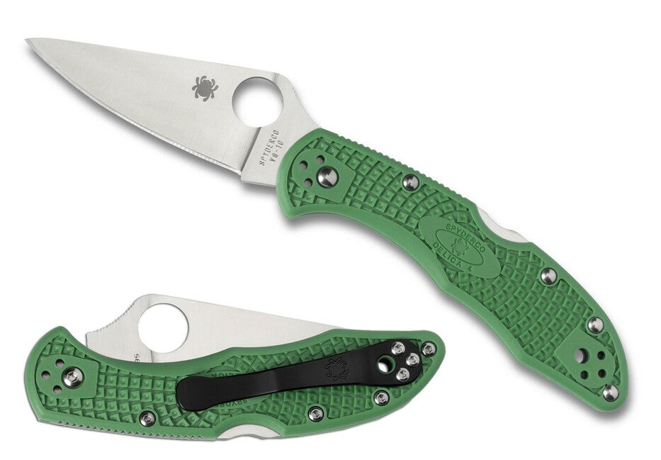 Spyderco Delica 4 Lightweight Flat Ground džepni nož 7,5 cm, zeleni, FRN