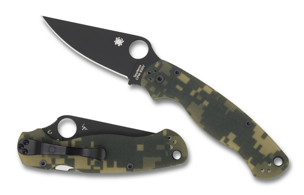 Spyderco Para Military 2 džepni nož 8,7 cm, crni kamuflažni G10