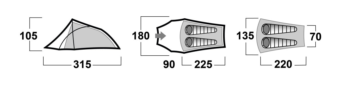 HUSKY Šator Extreme Flame 2, crveni