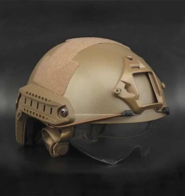 DRAGOWA Tactical Fast MH taktička kaciga s naočalama Charger, Coyote (bez certifikacije)