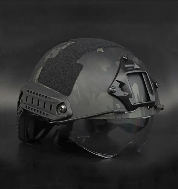 DRAGOWA Tactical Fast MH taktička kaciga s naočalama Charger, CP black (bez certifikacije)