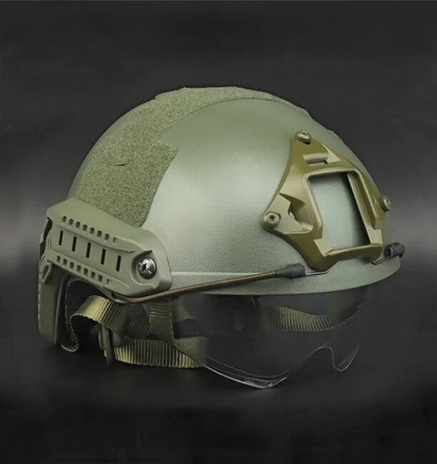 DRAGOWA Tactical Fast MH taktička kaciga s naočalama Charger, maslinasto zelena (bez certifikacije)