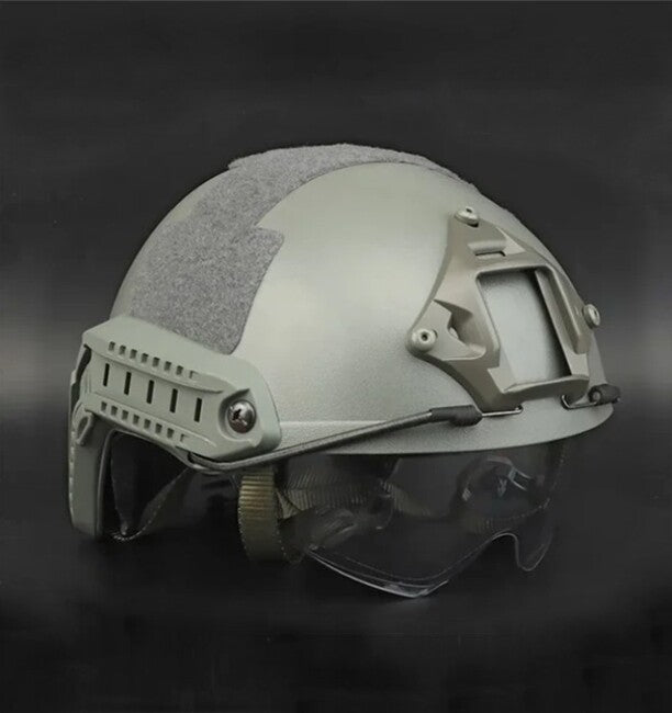 DRAGOWA Tactical Fast MH taktička kaciga s naočalama Charger, siva (bez certifikacije)