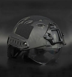 DRAGOWA Tactical Fast PJ taktička kaciga s naočalama Bolt, CP black (bez certifikacije)