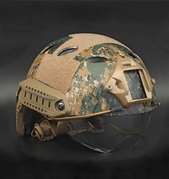 DRAGOWA Tactical Fast PJ taktička kaciga s naočalama Bolt, Digital Woodland (bez certifikacije)