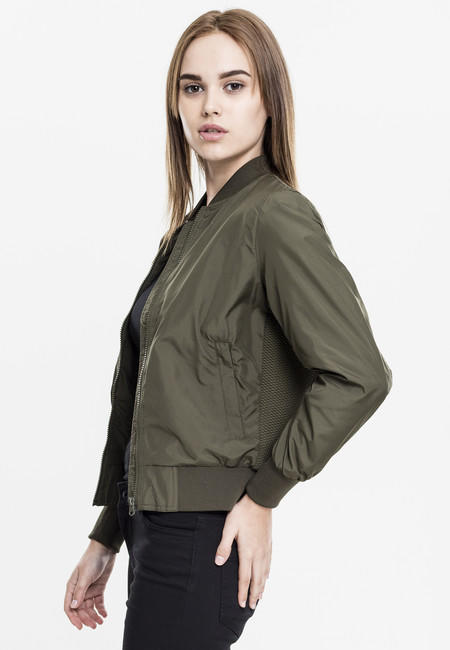 Urban Classics ženska light bomber jakna, maslinasto zelena