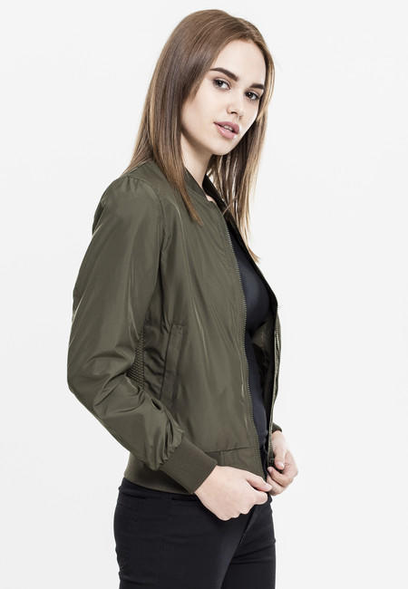 Urban Classics ženska light bomber jakna, maslinasto zelena