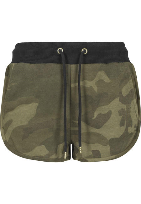 Urban Classics kamuflažne kratke hlače ženske, olive camo